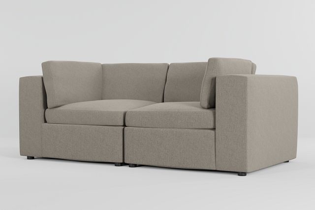 Destin Elevation Khaki Fabric 2-piece Modular Sofa