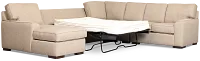 Sinclair Brown Fabric Left Chaise Innerspring Sleeper Sectional