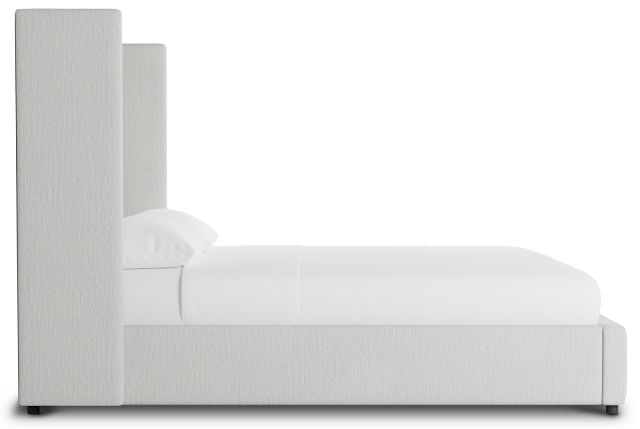 Captiva Delray Pewter 60" Upholstered Shelter Bed