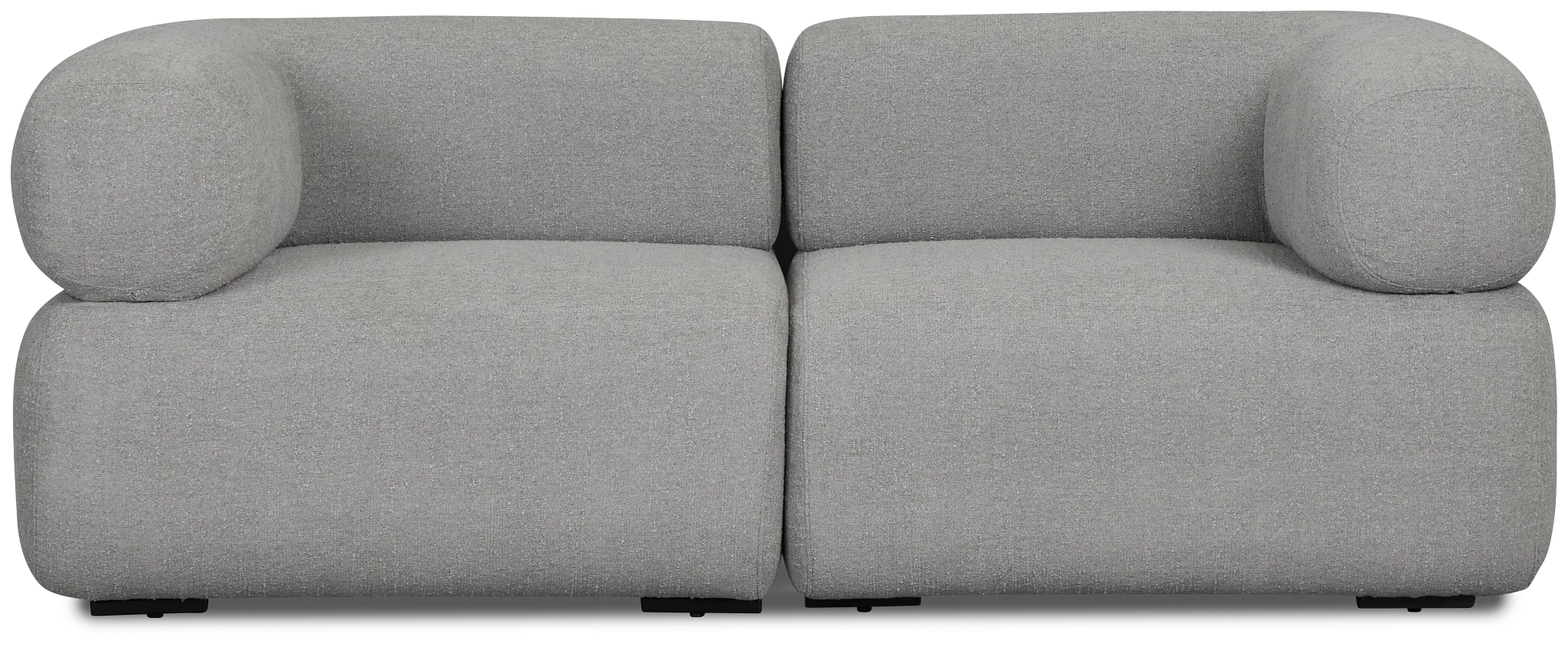 Celeste Light Gray Fabric 2-piece Modular Sofa