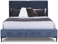 Emit Dark Blue Uph Panel Bed
