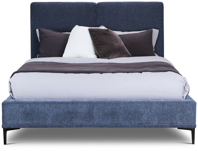 Emit Dark Blue Uph Panel Bed