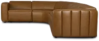 Jace Medium Brown Lthr/vinyl Small Triple Power Reclining Two-arm Sectional