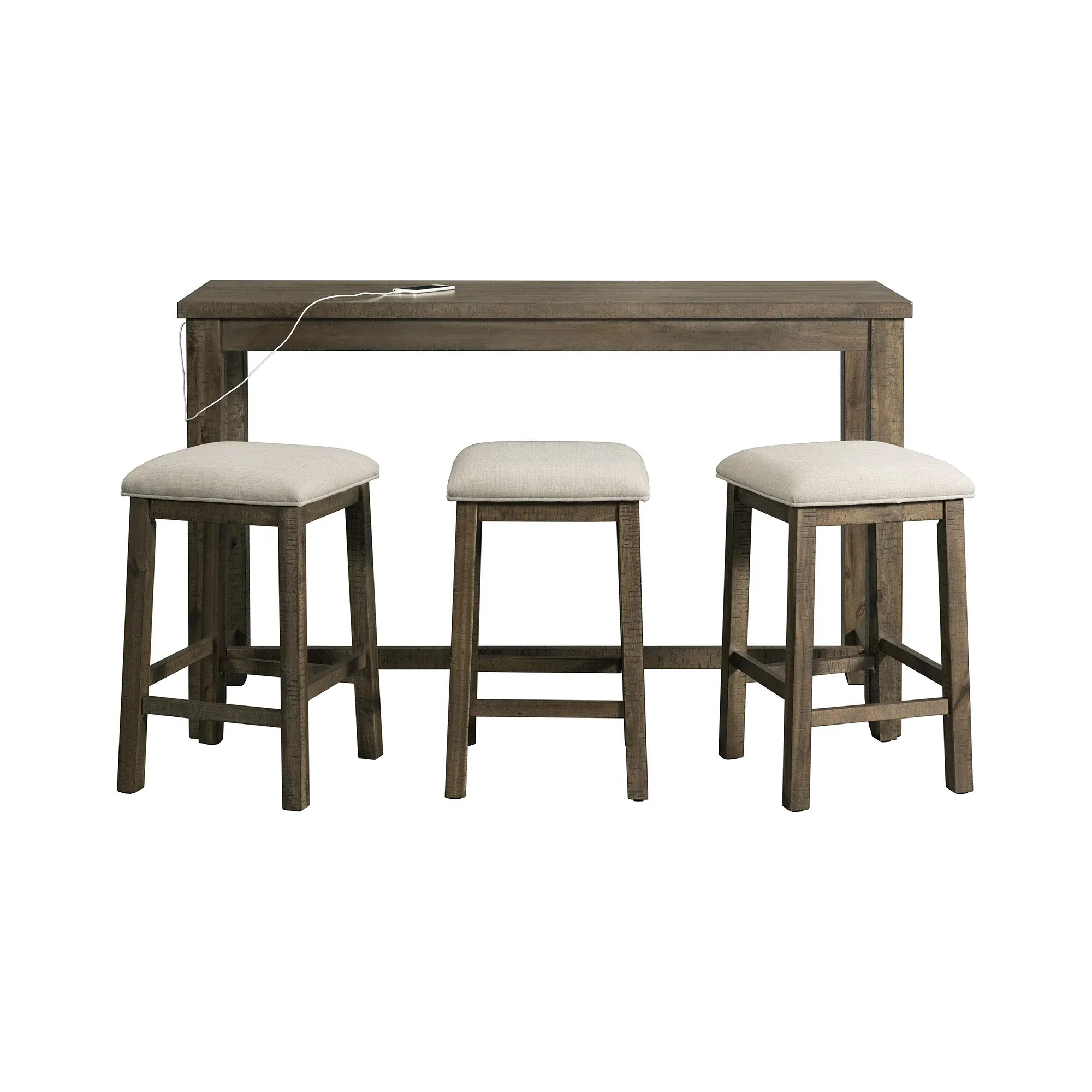 Aldo Gray Sofa Table With 3 Stools