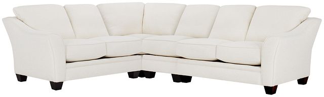 Avery White Fabric Large Two-arm Sectional