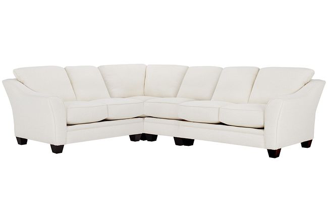 Avery White Fabric Large Two-arm Sectional