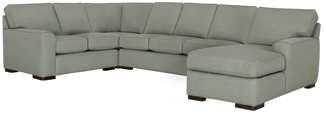 Austin Green Fabric Right Chaise Innerspring Sleeper Sectional