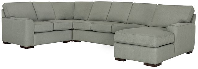 Austin Green Fabric Right Chaise Innerspring Sleeper Sectional (2)
