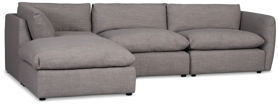 Serena Gray Fabric 4-piece Left Facing Bumper Sectional Serena Gray Fabric 4-piece Left Facing Bumper Sectional
