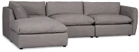 Serena Gray Fabric 4-piece Left Facing Bumper Sectional