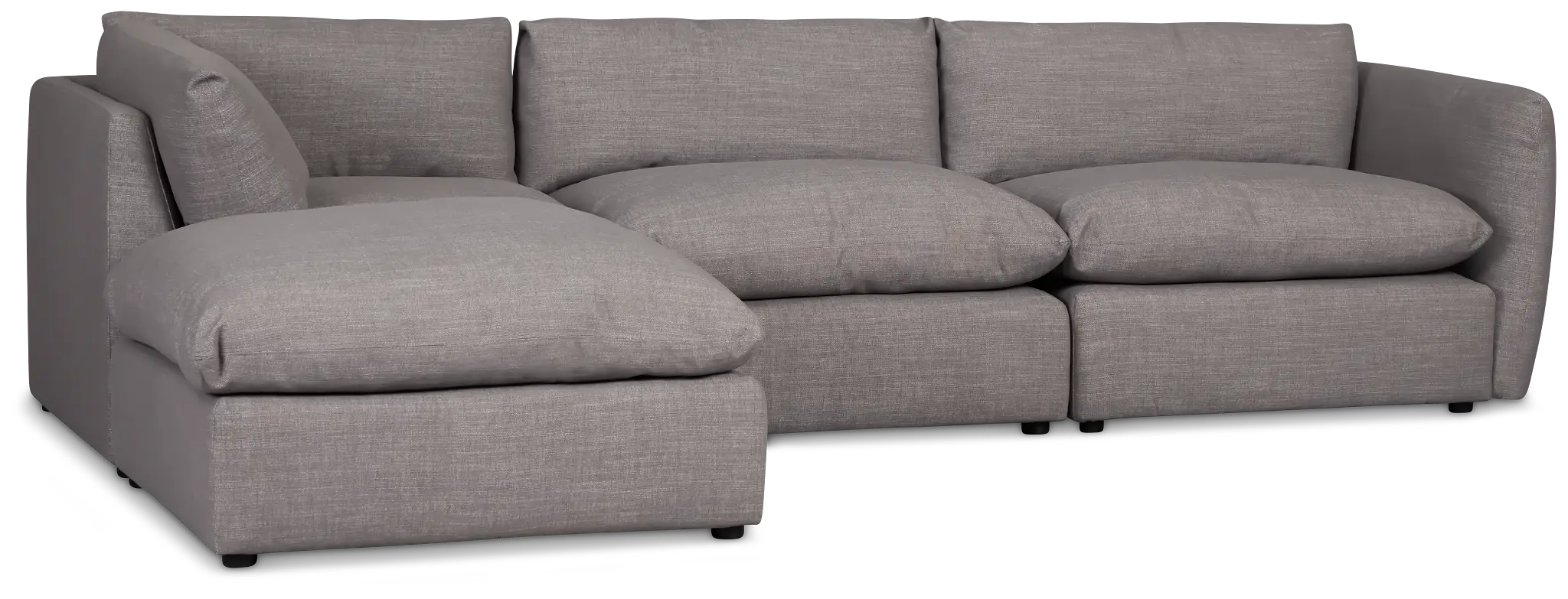 Serena Gray Fabric 4-piece Left Facing Bumper Sectional Serena Gray Fabric 4-piece Left Facing Bumper Sectional