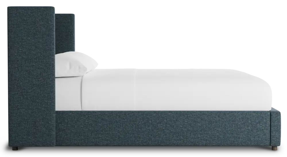 Captiva Elavation Dark Blue 48" Upholstered Shelter Bed Captiva Elavation Dark Blue 48" Upholstered Shelter Bed