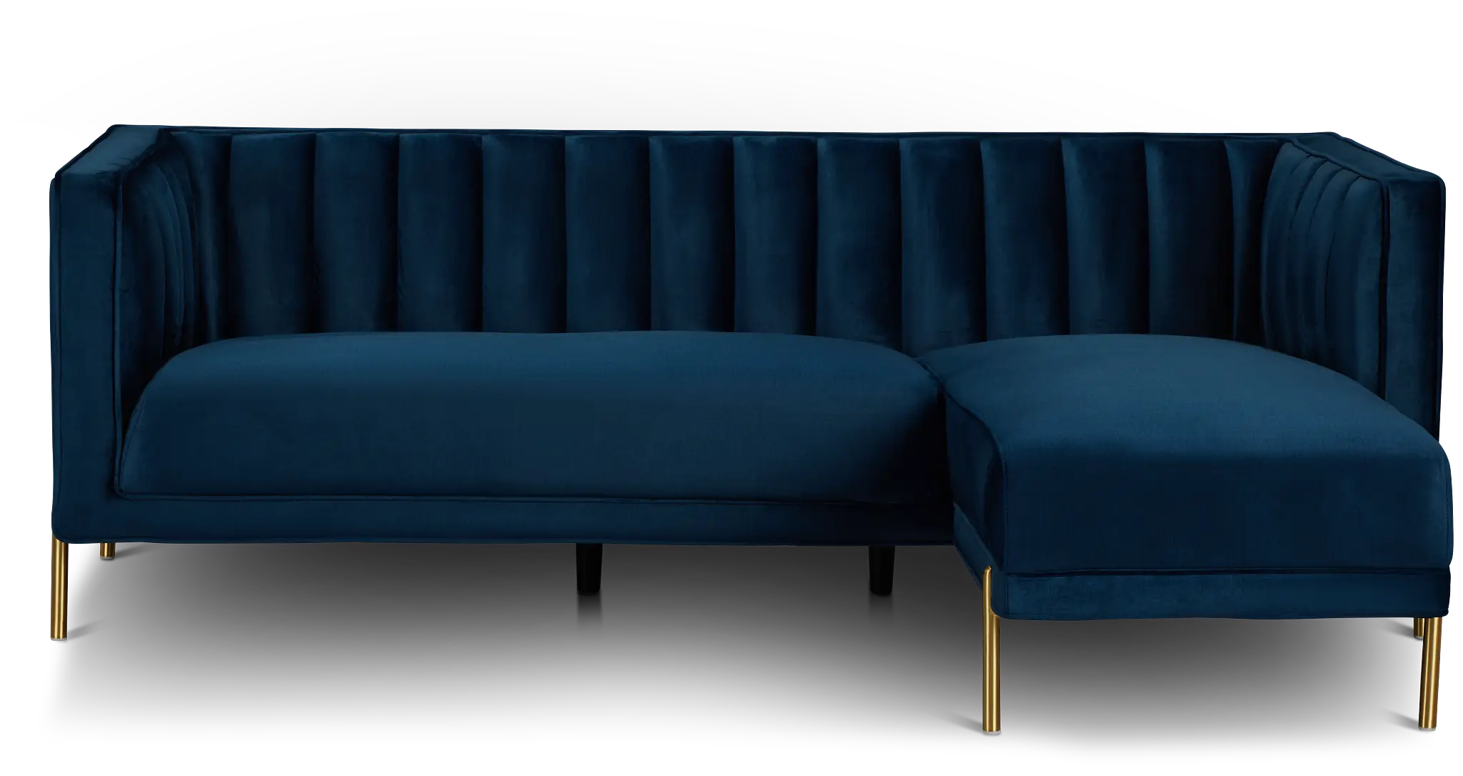 Bella Dark Blue Velvet Right Chaise Sectional Bella Dark Blue Velvet Right Chaise Sectional