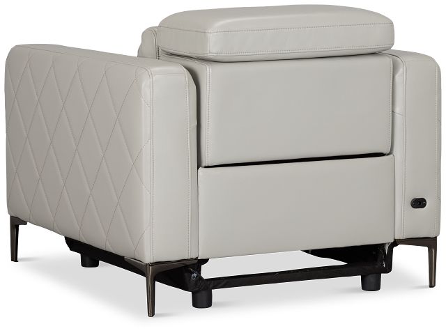 Ava Light Gray Micro Power Recliner