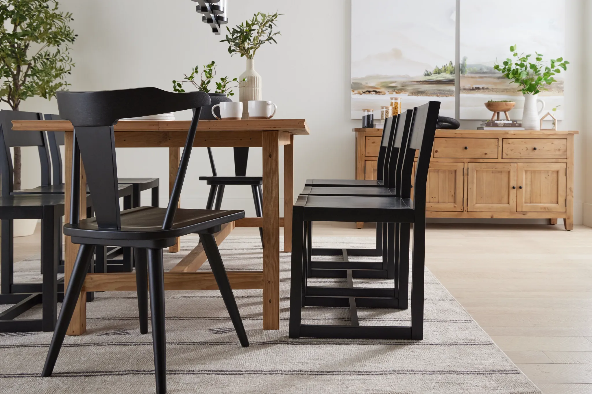 Denton Black Wood Side Chair