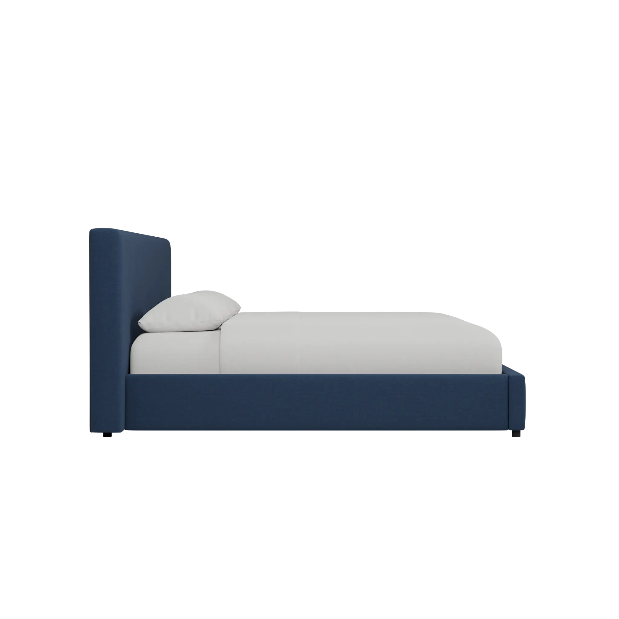 Grayton Peyton Dark Blue 44" Upholstered Platform Bed Grayton Peyton Dark Blue 44" Upholstered Platform Bed