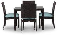 Zen Teal 40" Square Table & 4 Chairs