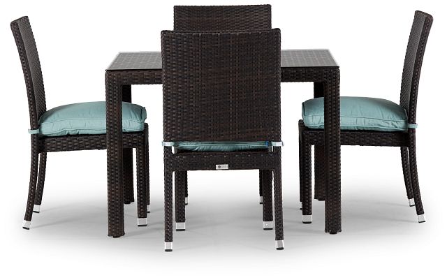 Zen Teal 40" Square Table & 4 Chairs