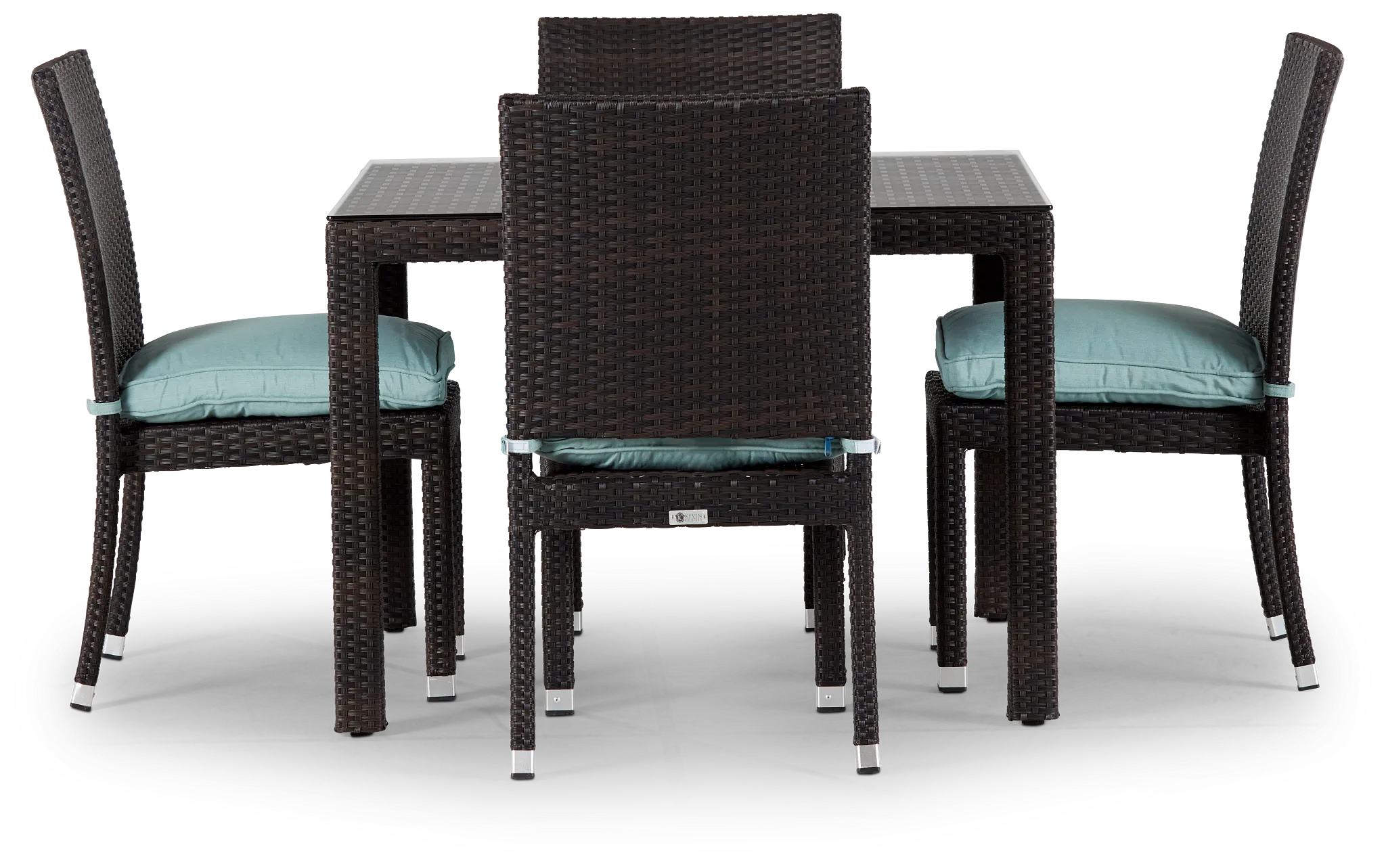 Zen Teal 40" Square Table & 4 Chairs