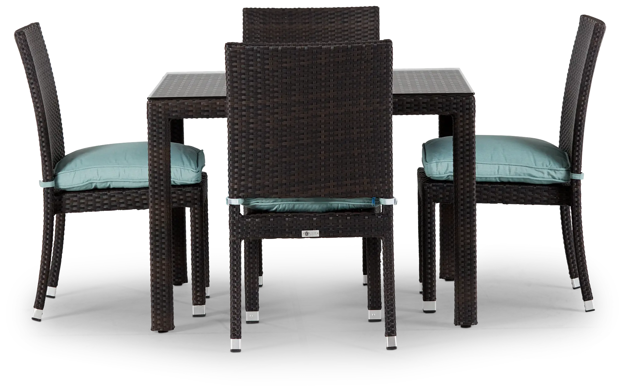 Zen Teal 40" Square Table & 4 Chairs Zen Teal 40" Square Table & 4 Chairs
