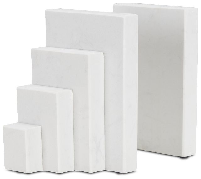 Erie White Marble Bookends