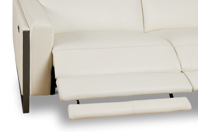 Atlas White Lthr/vinyl Power Reclining Sofa
