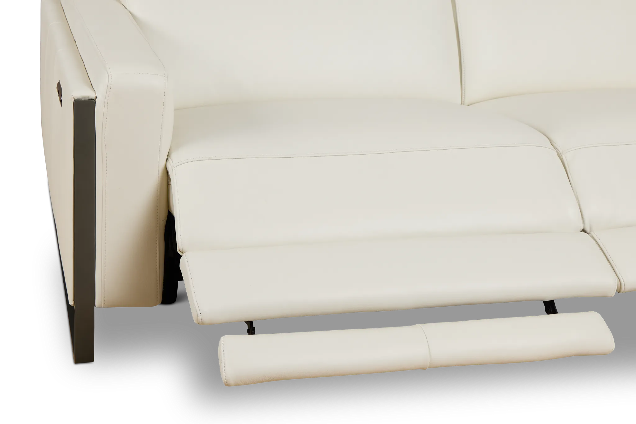 Atlas White Lthr/vinyl Power Reclining Sofa