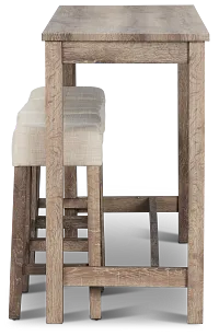 Robin Light Tone High Table & 3 Barstools