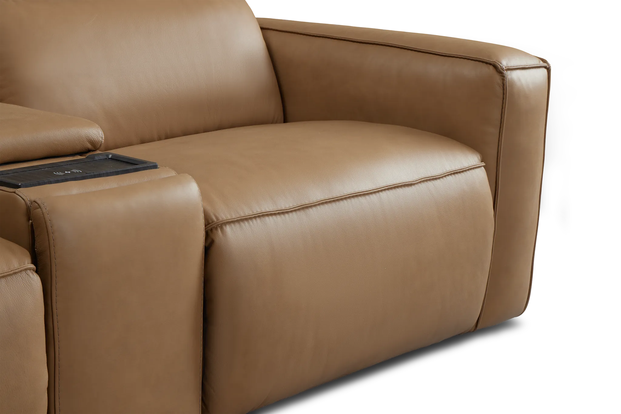 Ryland Brown Lthr/vinyl Large Triple Power Reclining Two-arm Sectional