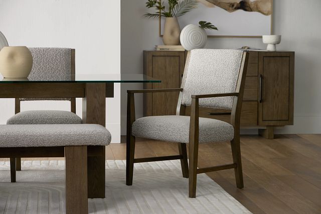 Vance Light Tone Upholstered Arm Chair