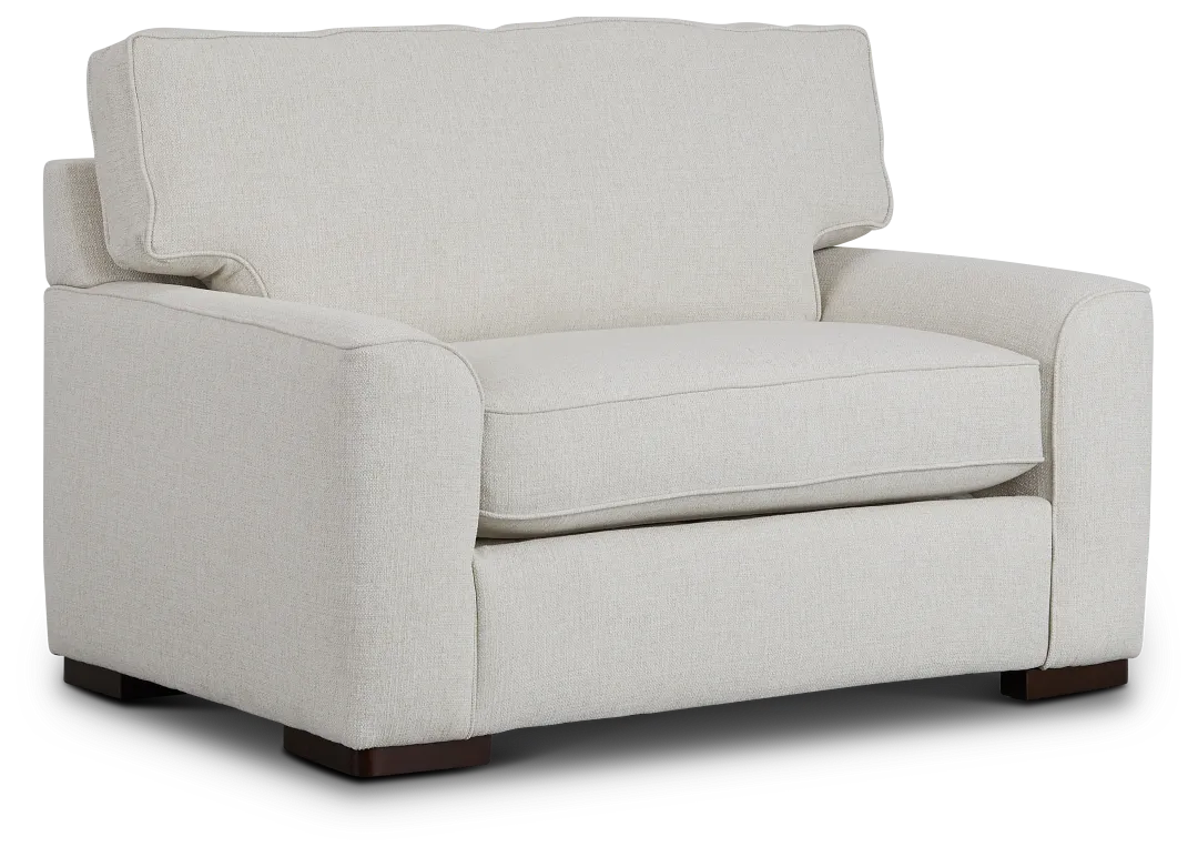 Austin White Fabric Memory Foam Sleeper