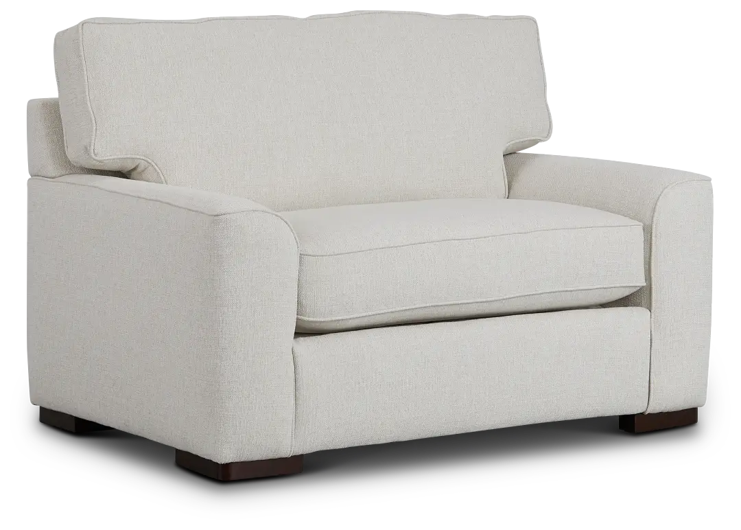 Austin White Fabric Memory Foam Sleeper Austin White Fabric Memory Foam Sleeper