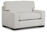 Austin White Fabric Memory Foam Sleeper