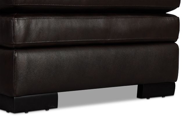 Braden Dark Brown Leather Storage Ottoman