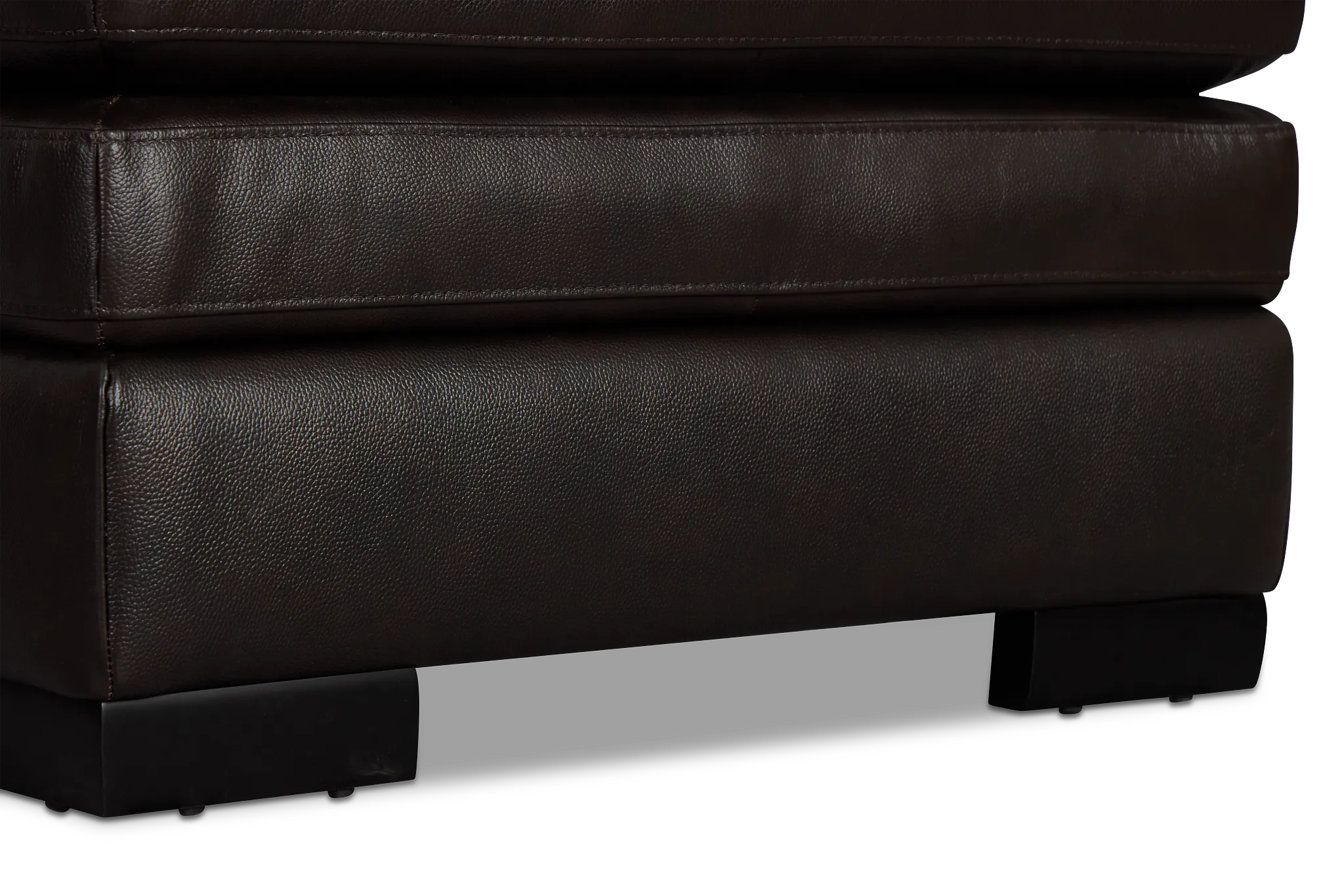 Braden Dark Brown Leather Storage Ottoman