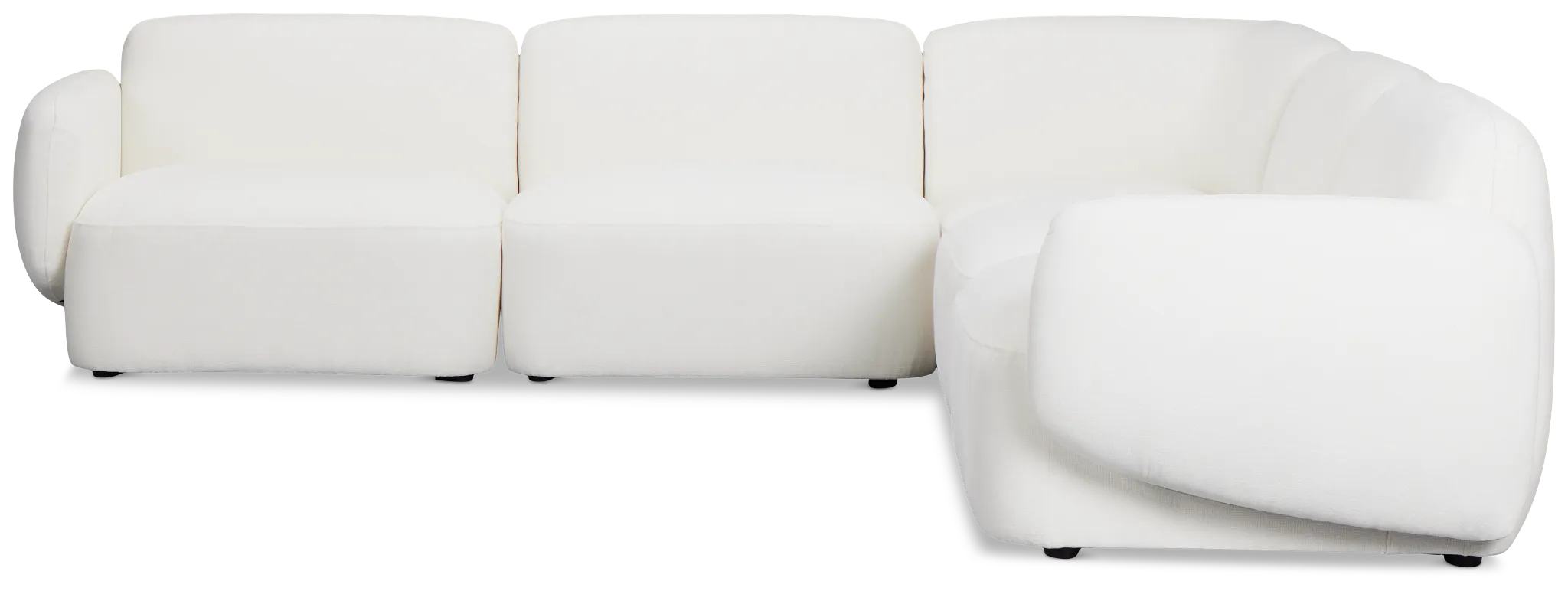 Halsey White Fabric Small Two-arm Sectional