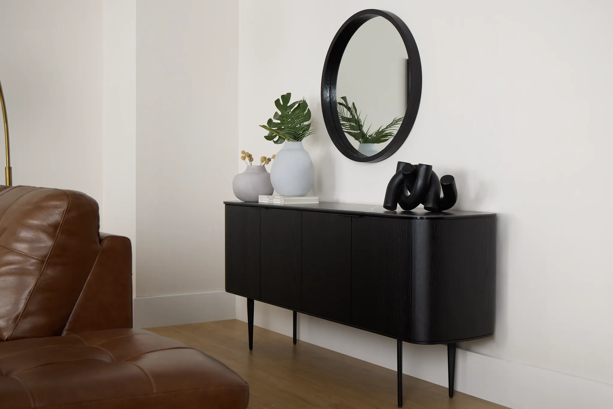 Kayden Black Four-door Cabinet