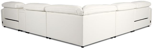 Tidal White Lthr/vinyl Medium Dual Power 2-arm Reclining Sectional