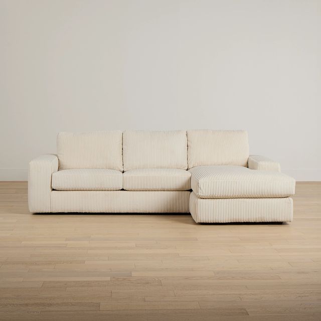 Charlie Ivory Fabric Right Chaise Sectional