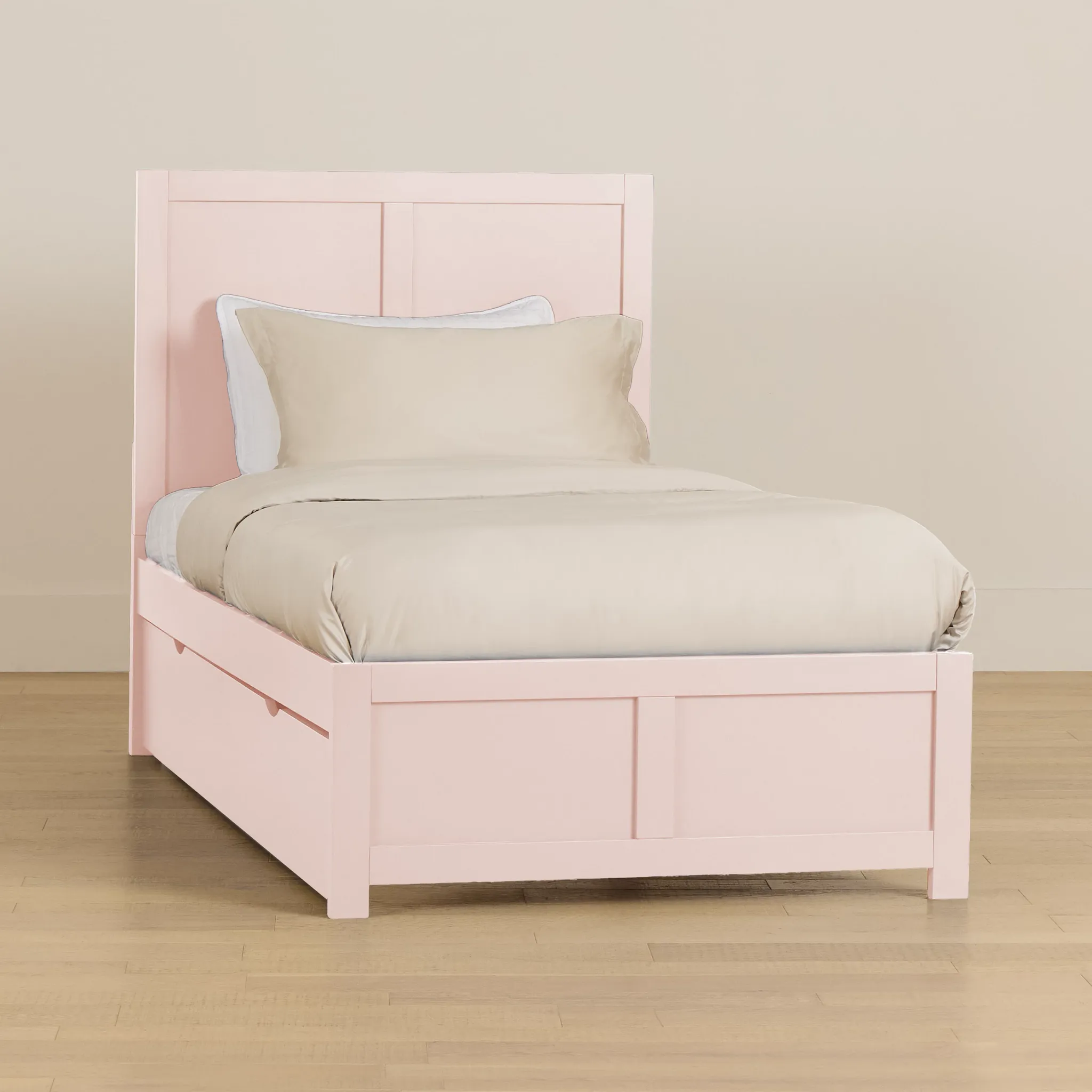 Charleston Pink Panel Bed With 2 Storage Drawers