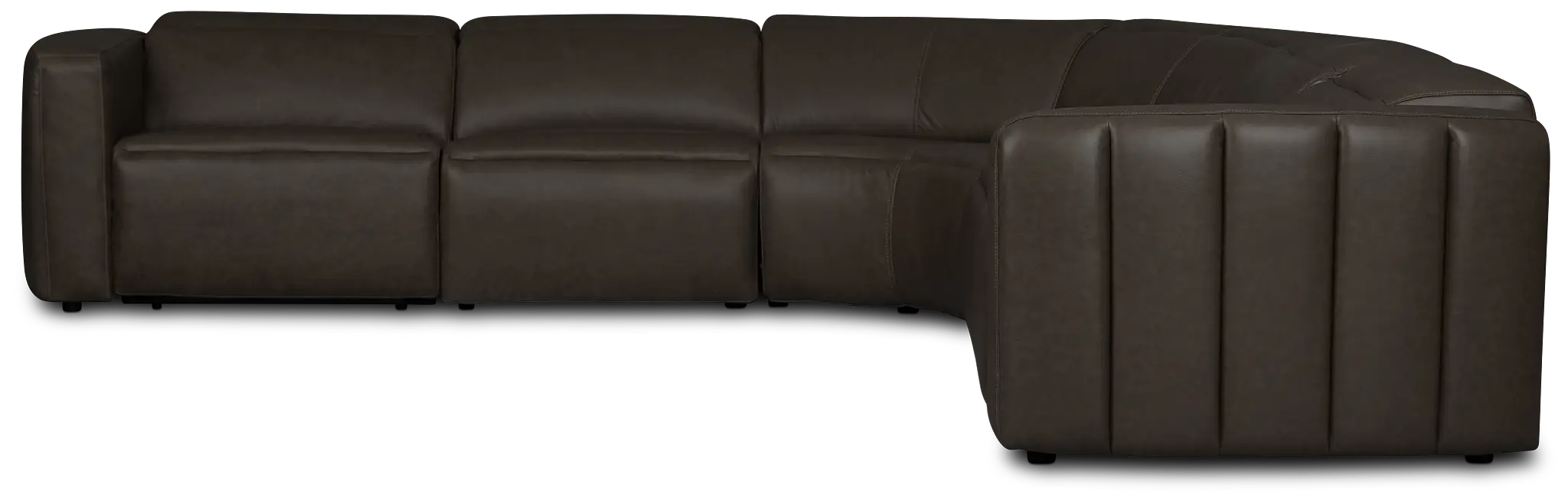 Jace Dark Gray Lthr/vinyl Small Dual Power Reclining Two-arm Sectional Jace Dark Gray Lthr/vinyl Small Dual Power Reclining Two-arm Sectional