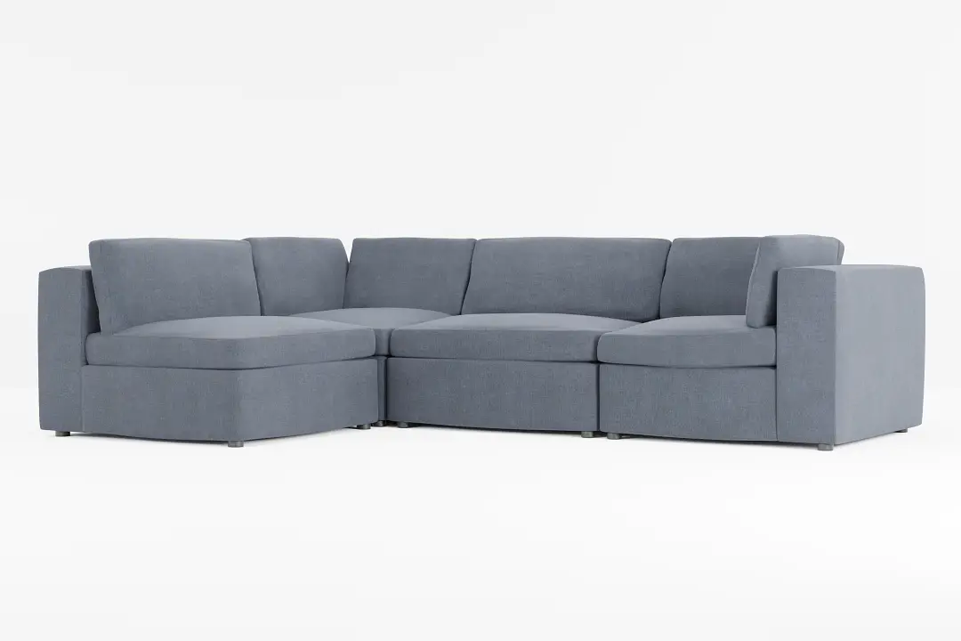 Destin Victory Dark Blue Fabric 4-piece Modular Sectional Destin Victory Dark Blue Fabric 4-piece Modular Sectional