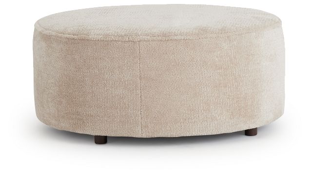 Bianca Light Beige Fabric Accent Ottoman