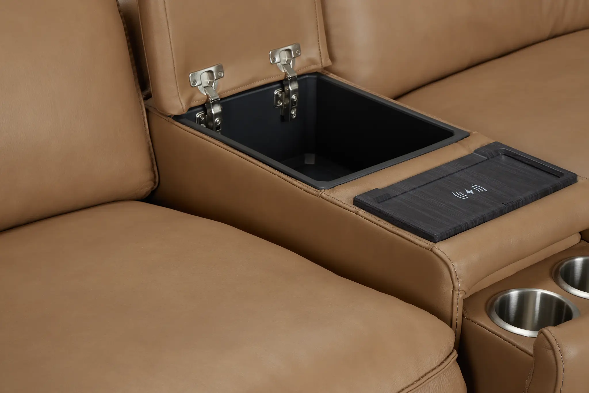 Ryland Brown Lthr/vinyl Power Reclining Console Sofa Ryland Brown Lthr/vinyl Power Reclining Console Sofa