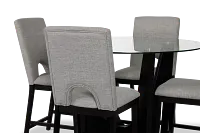 Oxford Glass High Table & 4 Upholstered Barstools