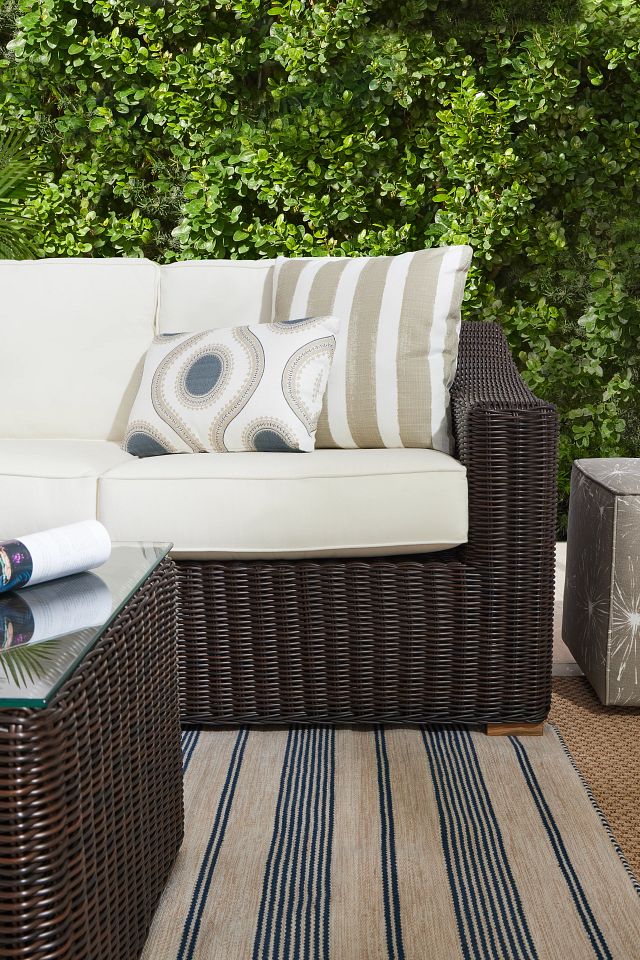 Canyon Dark Brown White Sofa