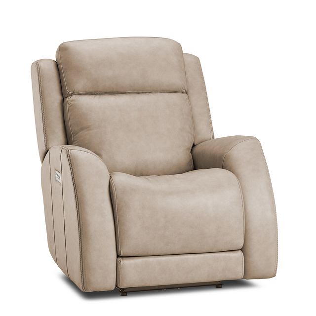 Rawlings Taupe Leather Power Recliner (1)