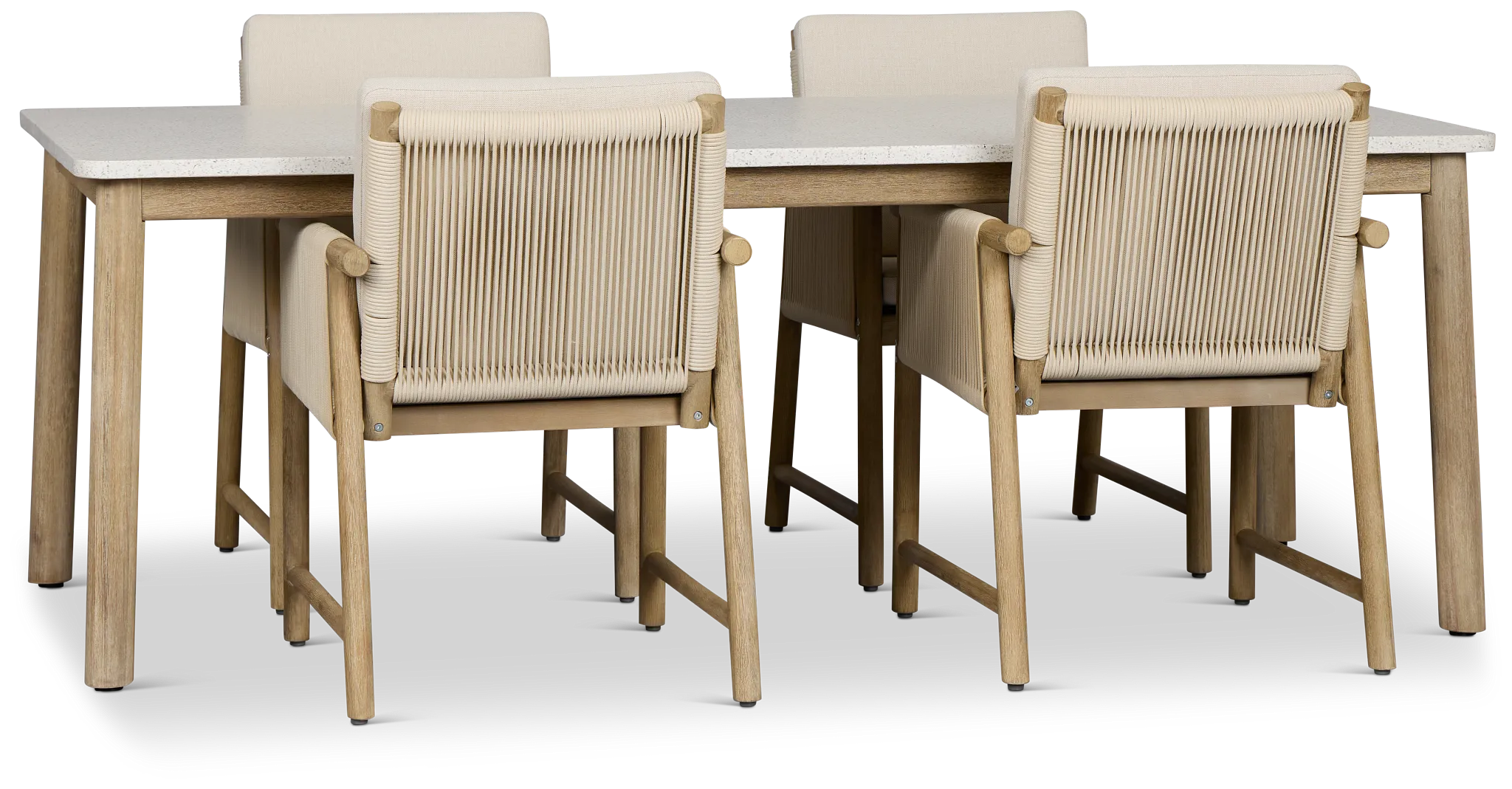 Azure Light Tone Rectangular Table & 4 Upholstered Chairs