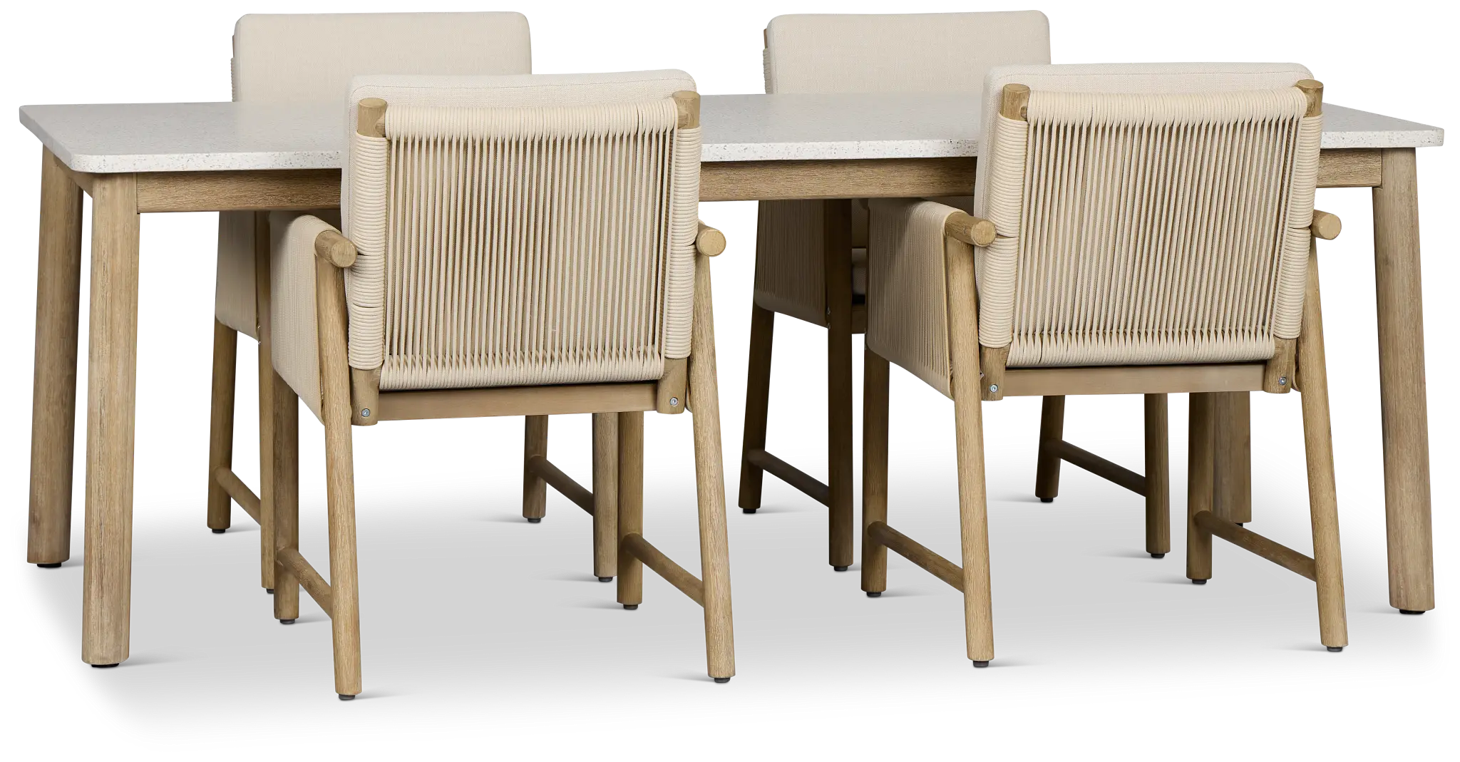 Azure Light Tone Rectangular Table & 4 Upholstered Chairs Azure Light Tone Rectangular Table & 4 Upholstered Chairs