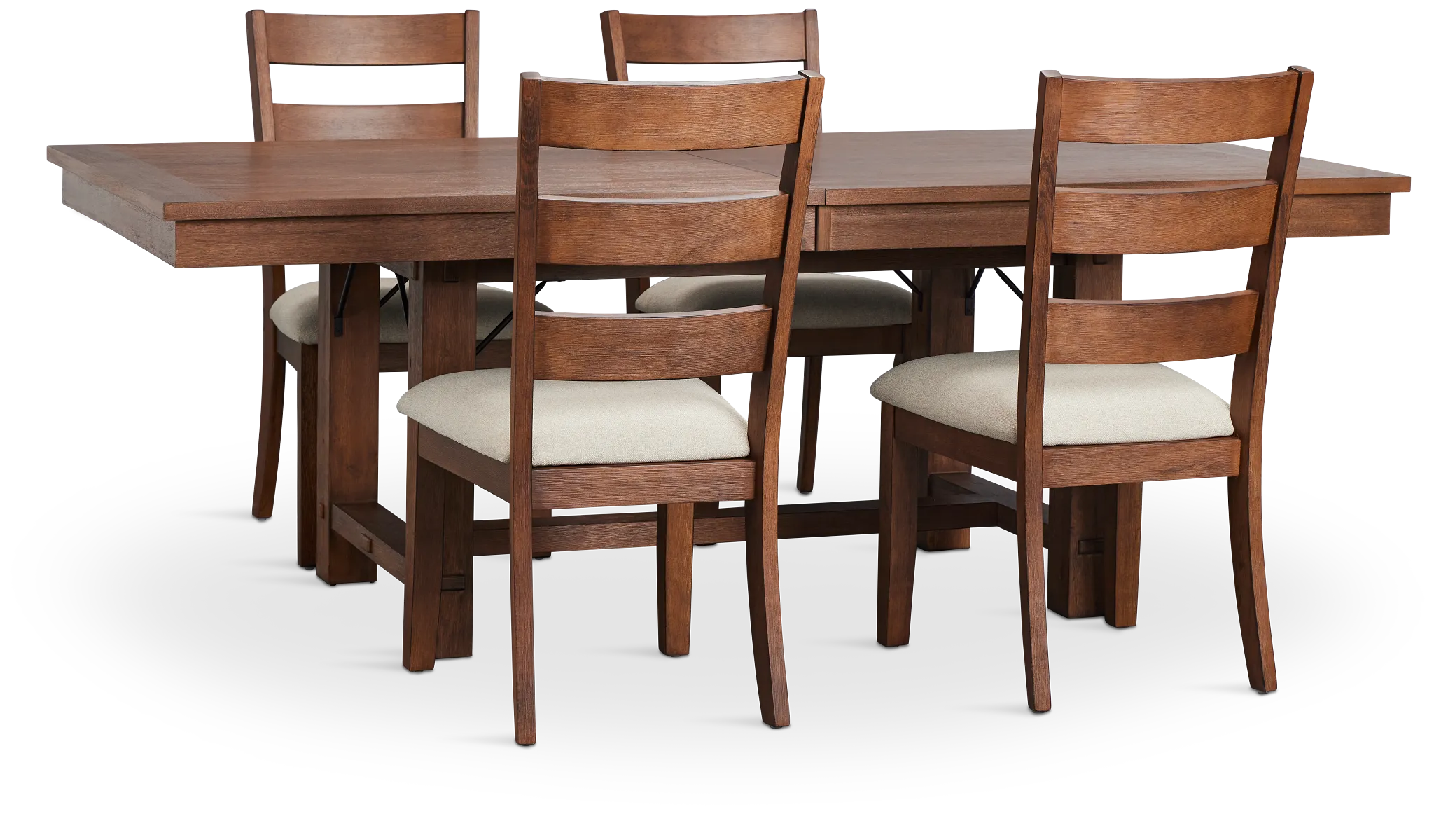 Park City Dark Tone Rectangular Table & 4 Wood Chairs
